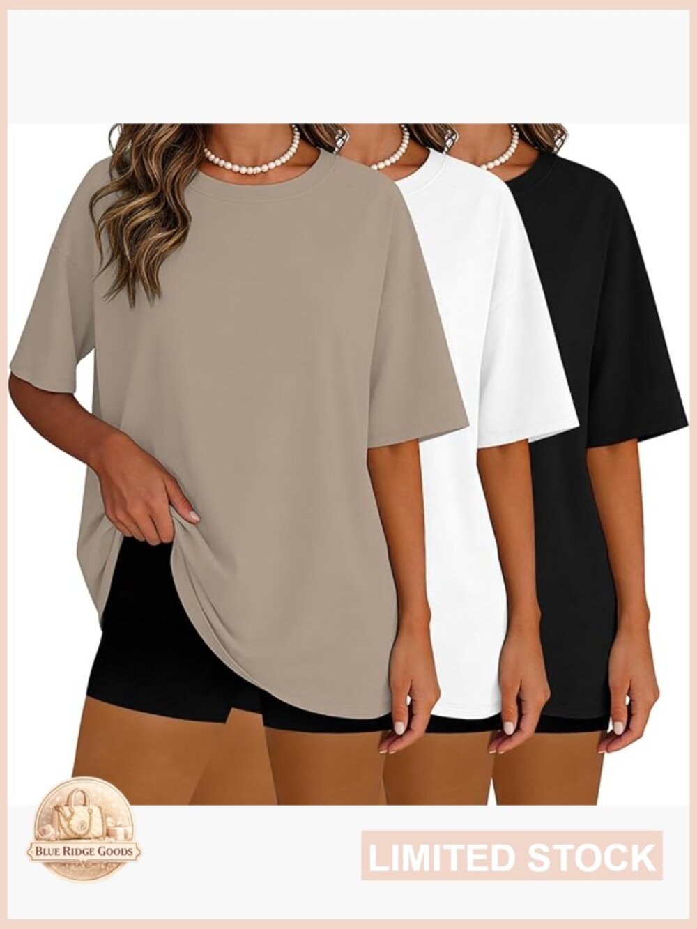 Oversized Crew Neck Tees Loose Fit Summer Short Sleeve Activewear Tops